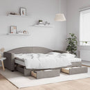 daybed med udtræk og skuffer 90x200 cm stof gråbrun