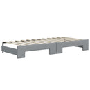 daybed med udtræk og skuffer 100x200 cm stof lysegrå