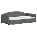daybed med udtræk og skuffer 100x200 cm stof mørkegrå