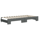 daybed med udtræk og skuffer 100x200 cm stof mørkegrå