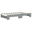daybed med udtræk og skuffer 90x190 cm stof lysegrå