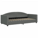 daybed med udtræk og skuffer 90x190 cm stof mørkegrå