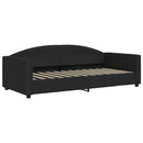daybed med udtræk og skuffer 90x190 cm stof sort