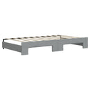 daybed med udtræk og skuffer 100x190 cm stof lysegrå