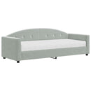 daybed med madras 80x200 cm velour lysegrå