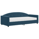 daybed med madras 90x200 cm velour blå
