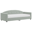 daybed med madras 90x200 cm velour lysegrå