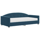 daybed med madras 100x200 cm velour blå