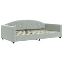 daybed med madras 100x200 cm velour lysegrå