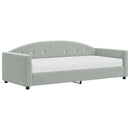 daybed med madras 90x190 cm velour lysegrå