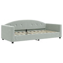 daybed med madras 90x190 cm velour lysegrå