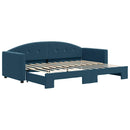 daybed med udtræk 80x200 cm velour blå