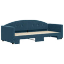 daybed med udtræk 80x200 cm velour blå