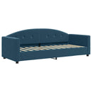 daybed med udtræk 80x200 cm velour blå