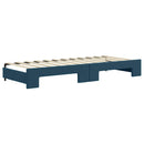 daybed med udtræk 80x200 cm velour blå