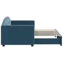 daybed med udtræk 80x200 cm velour blå