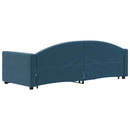 daybed med udtræk 80x200 cm velour blå