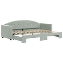 daybed med udtræk 80x200 cm velour lysegrå