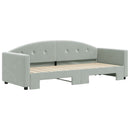 daybed med udtræk 80x200 cm velour lysegrå