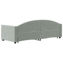 daybed med udtræk 80x200 cm velour lysegrå