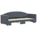 daybed med udtræk 80x200 cm velour mørkegrå