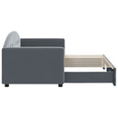 daybed med udtræk 80x200 cm velour mørkegrå