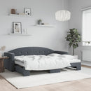 daybed med udtræk 80x200 cm velour mørkegrå