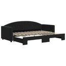 daybed med udtræk 80x200 cm velour sort