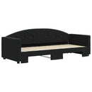 daybed med udtræk 80x200 cm velour sort