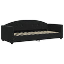 daybed med udtræk 80x200 cm velour sort