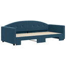 daybed med udtræk 90x200 cm velour blå
