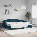 daybed med udtræk 90x200 cm velour blå