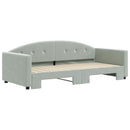 daybed med udtræk 90x200 cm velour lysegrå