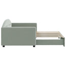daybed med udtræk 90x200 cm velour lysegrå