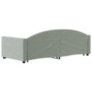 daybed med udtræk 90x200 cm velour lysegrå