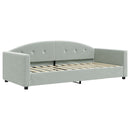 daybed med udtræk 90x200 cm velour lysegrå