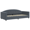 daybed med udtræk 90x200 cm velour mørkegrå