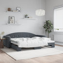 daybed med udtræk 90x200 cm velour mørkegrå