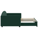 daybed med udtræk 90x200 cm velour mørkegrøn