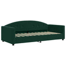 daybed med udtræk 90x200 cm velour mørkegrøn