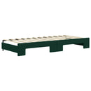 daybed med udtræk 90x200 cm velour mørkegrøn