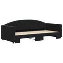 daybed med udtræk 90x200 cm velour sort