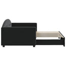 daybed med udtræk 90x200 cm velour sort