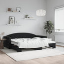 daybed med udtræk 90x200 cm velour sort