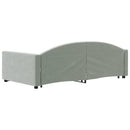 daybed med udtræk 100x200 cm velour lysegrå