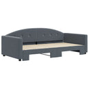 daybed med udtræk 100x200 cm velour mørkegrå