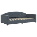 daybed med udtræk 100x200 cm velour mørkegrå