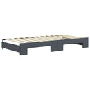 daybed med udtræk 100x200 cm velour mørkegrå