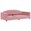 daybed med udtræk 100x200 cm velour lyserød