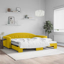 daybed med udtræk 100x200 cm velour gul